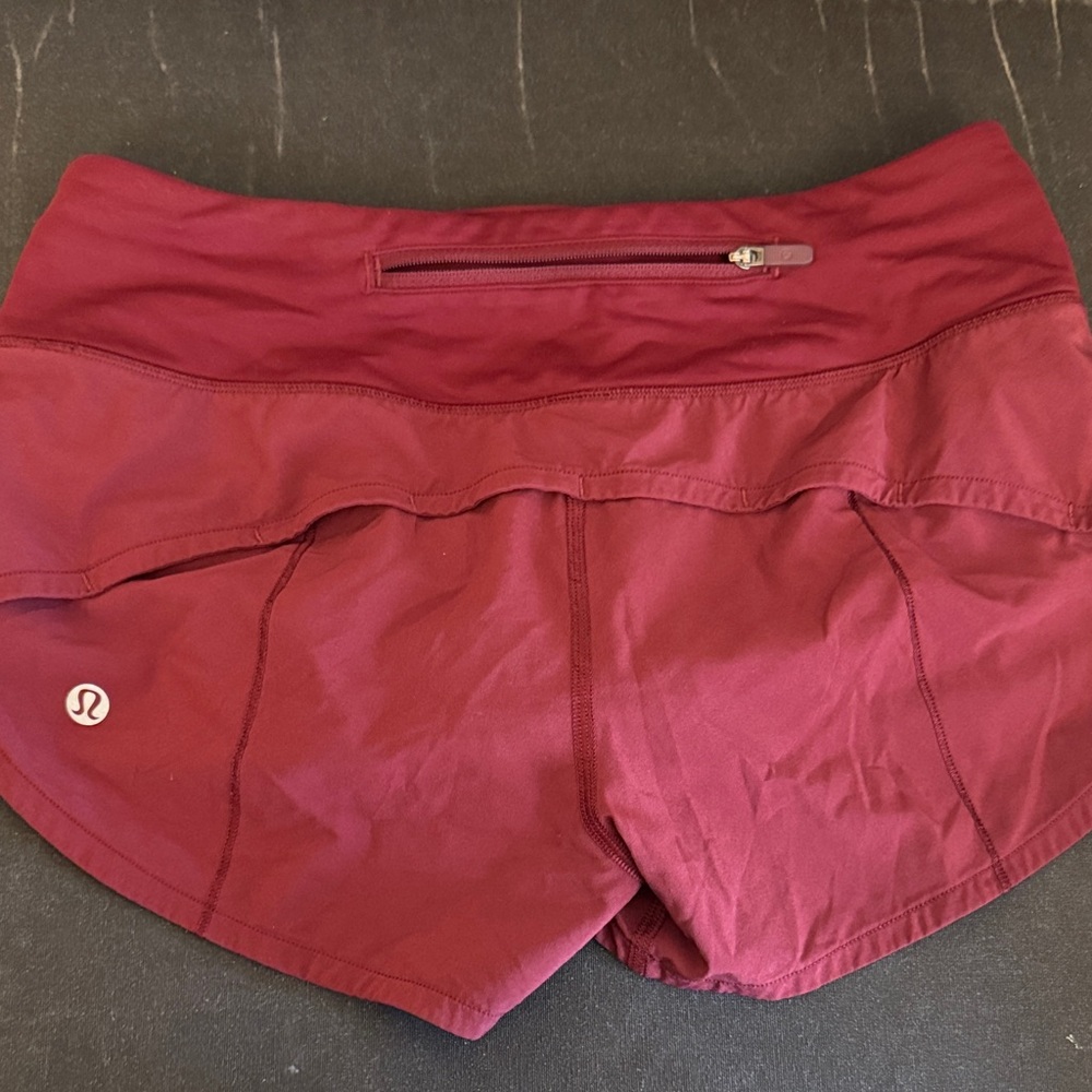 lululemon athletica Berry Athletic Shorts with Back Zip Pocket